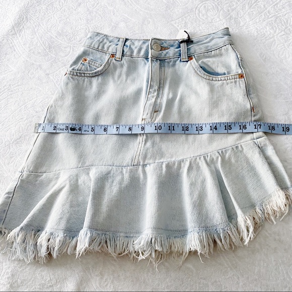 NWT Topshop Raw Hem Mom Jean Moto Skirt - Picture 5 of 10